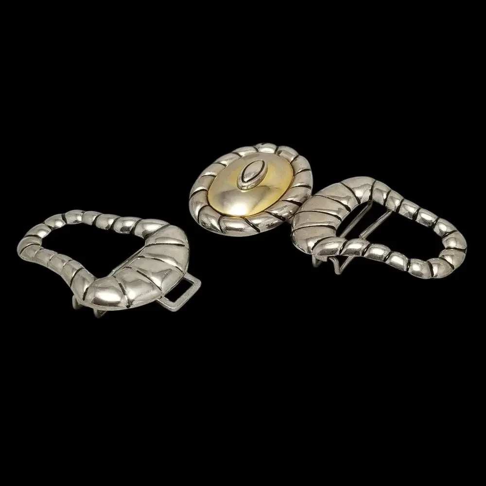 Vintage Belt Buckle Women 3-Piece Victorian Hippie Made In The‎ USA By Dame Belt